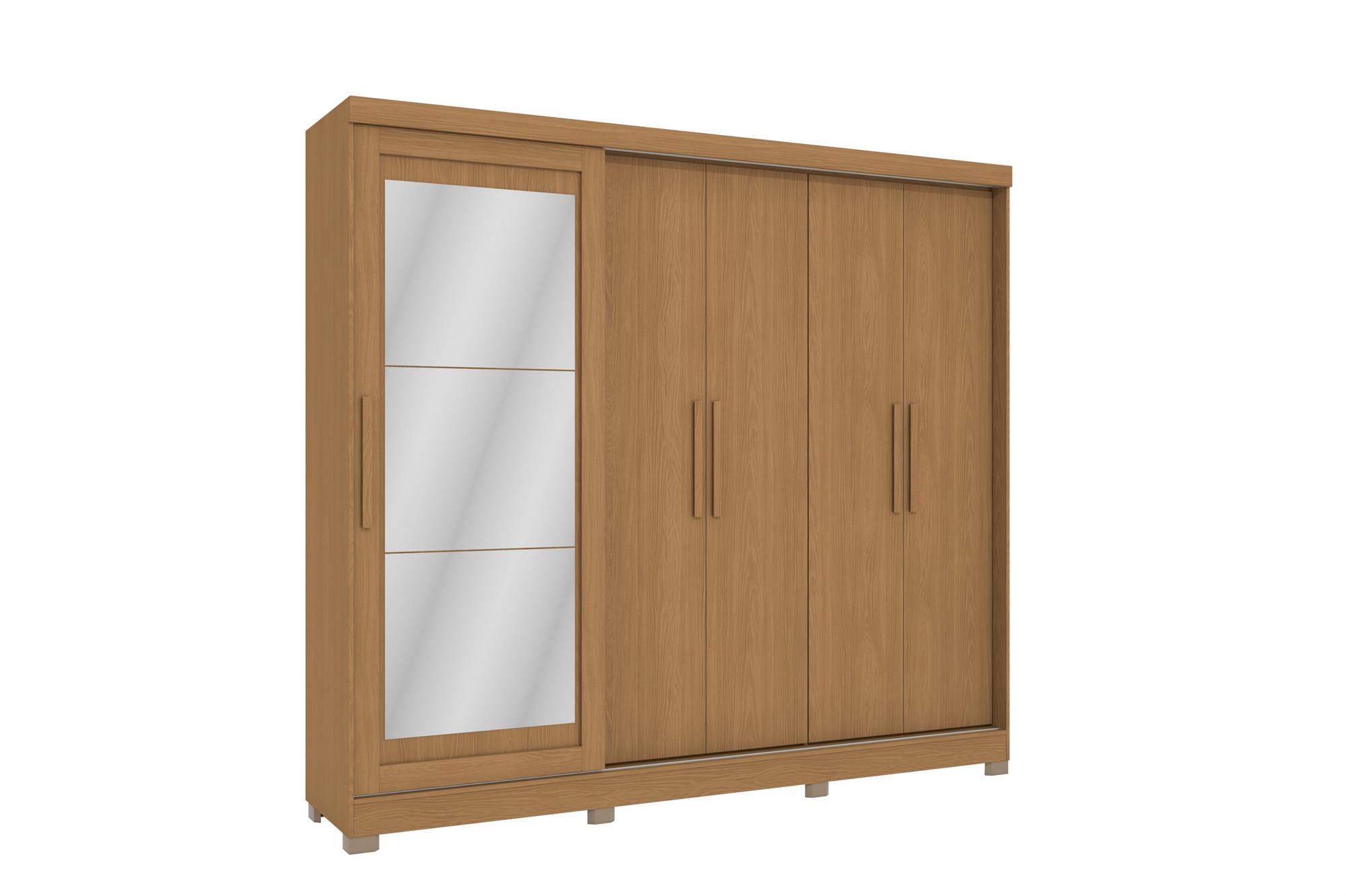 Roupeiro 5 portas | 4 gavetas | com pés | espelho