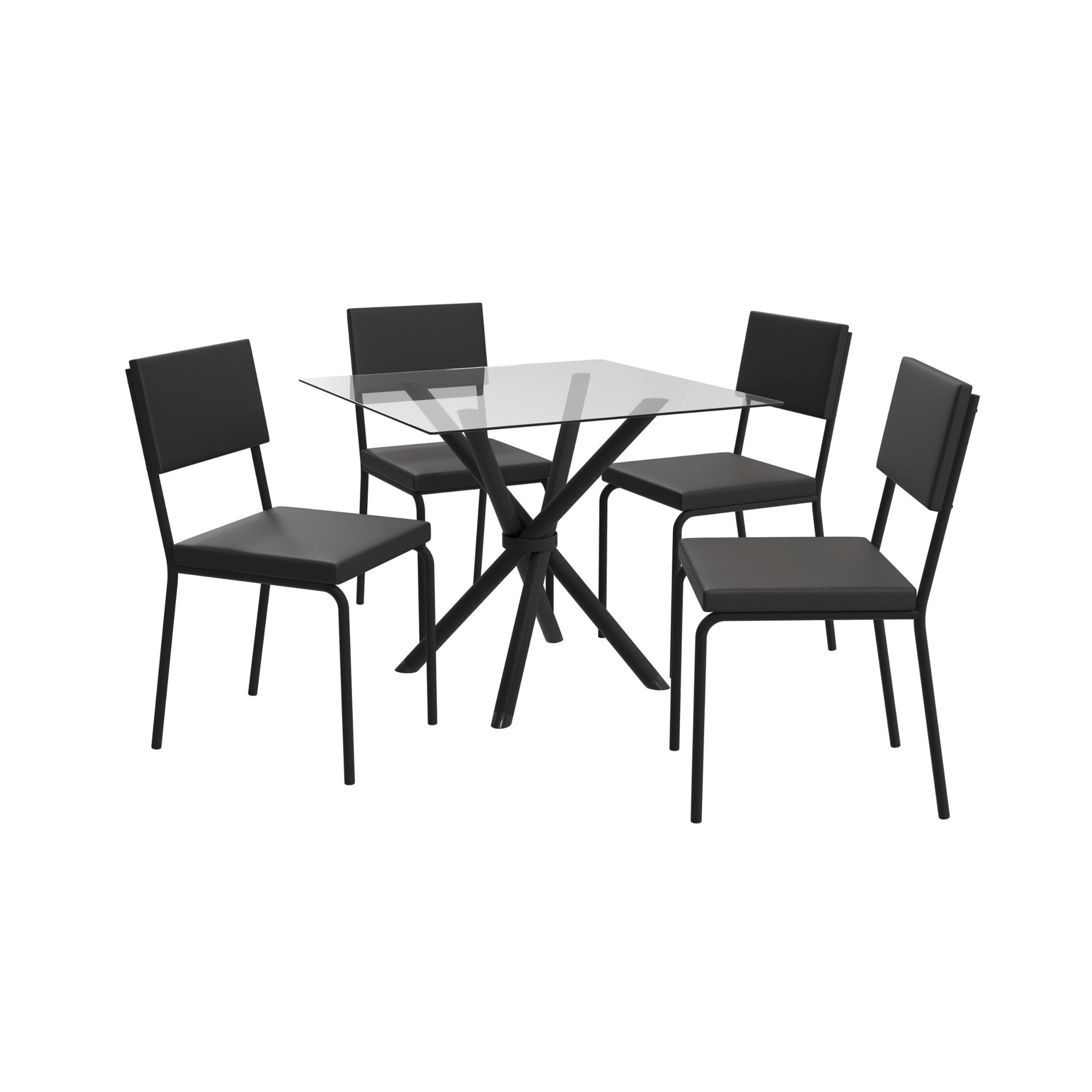 Conj. Mesa Volga c/ tampo e 4 Cadeiras Zaria