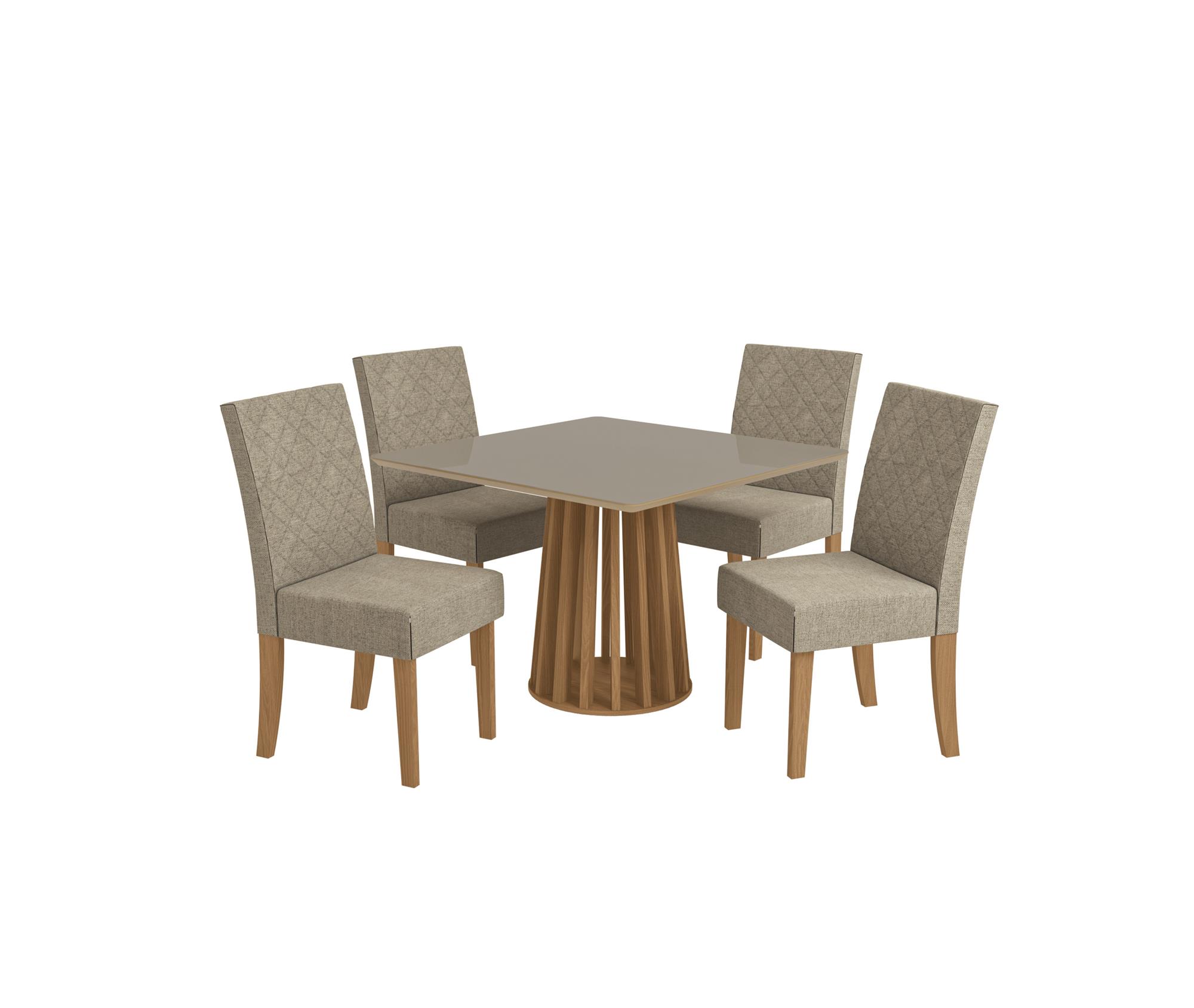 Conj Mesa Lavanda c/ tampo e 4 Cadeiras Verbena