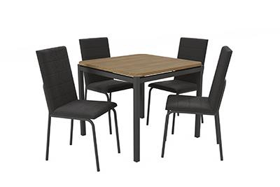 Conj. Mesa Reno c/ tampo e 4 Cadeiras Amsterdã