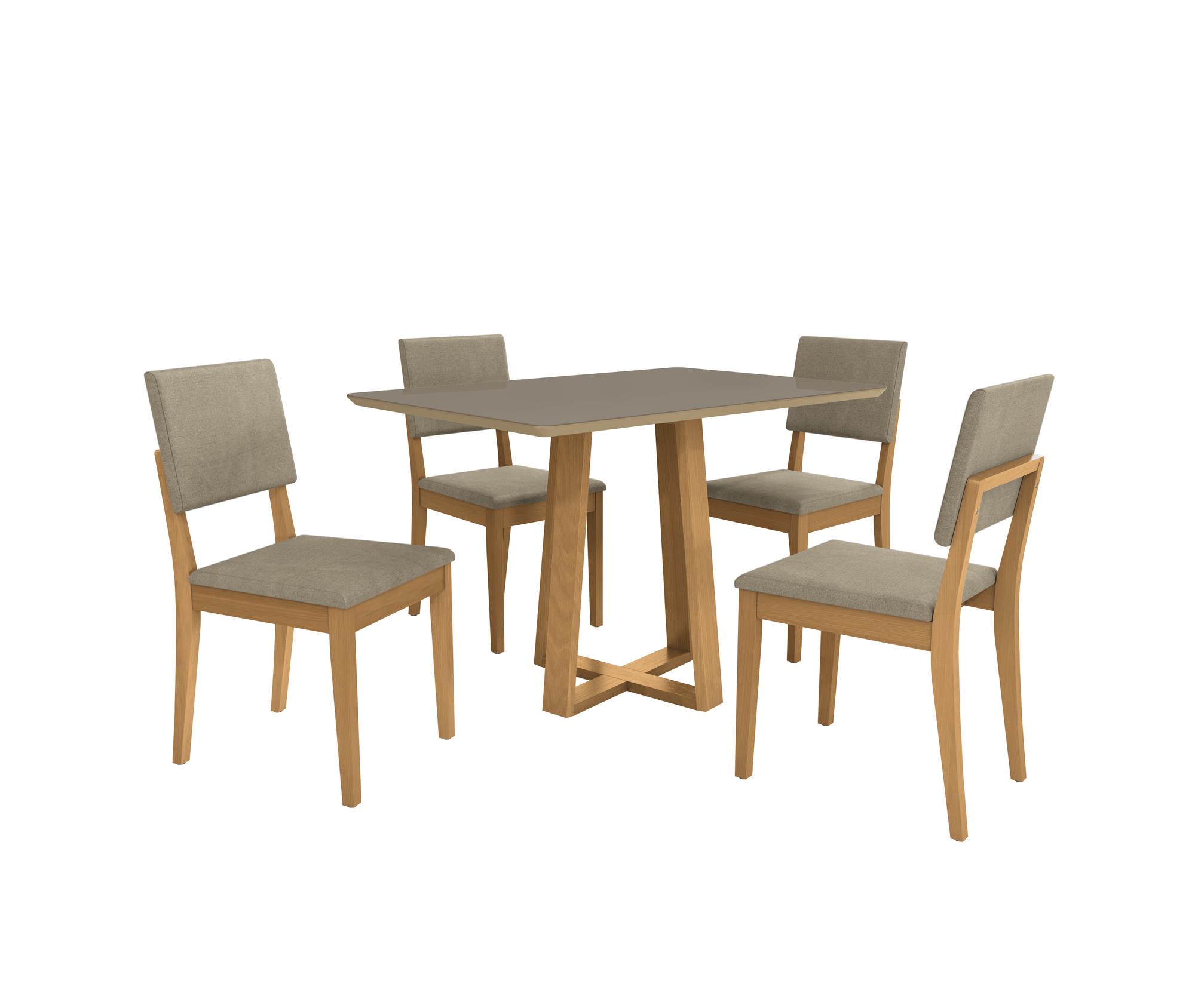 Conj Mesa Elma c/ tampo e 4 Cadeiras Dora