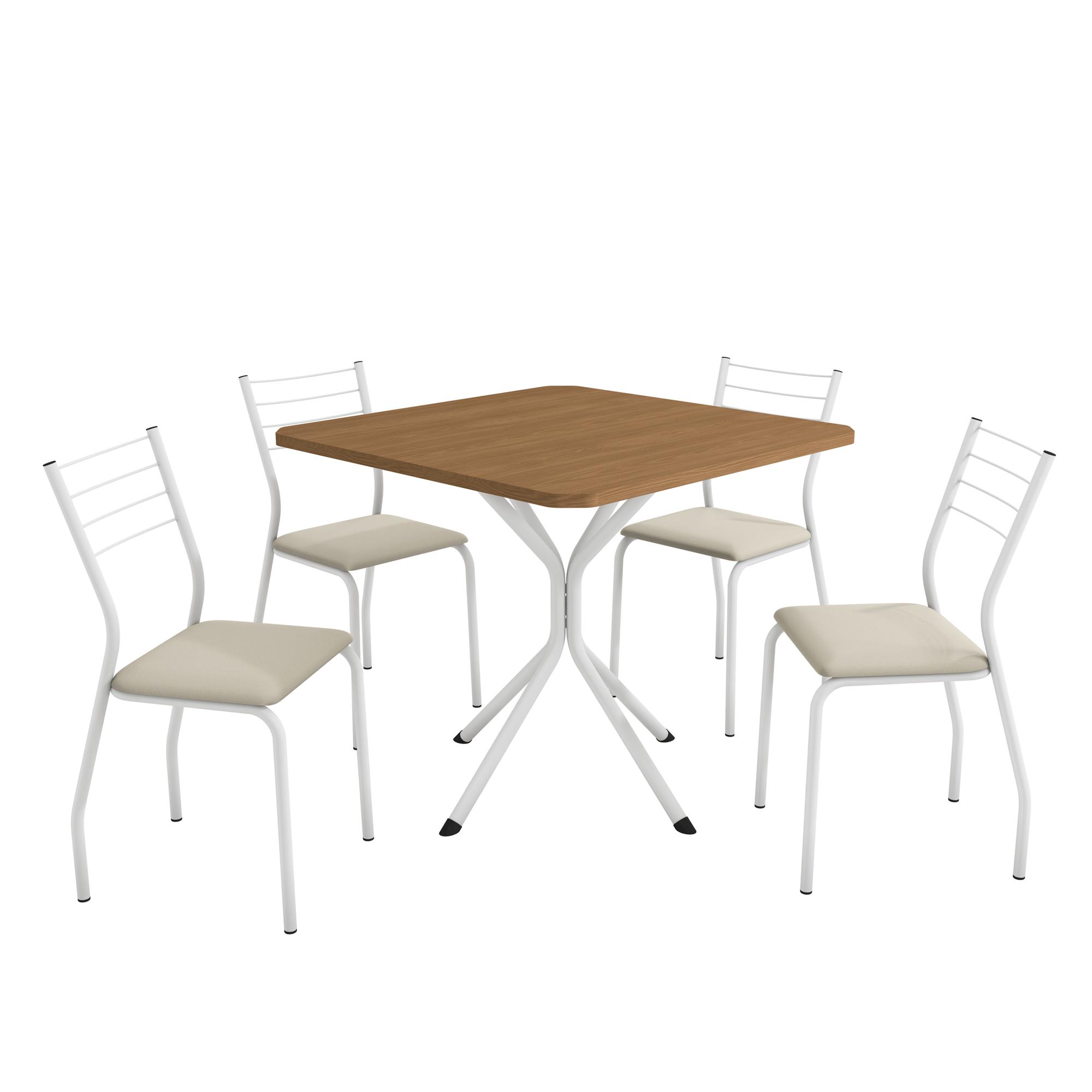 Conj. Mesa Creta c/ tampo e 4 Cadeiras Malta