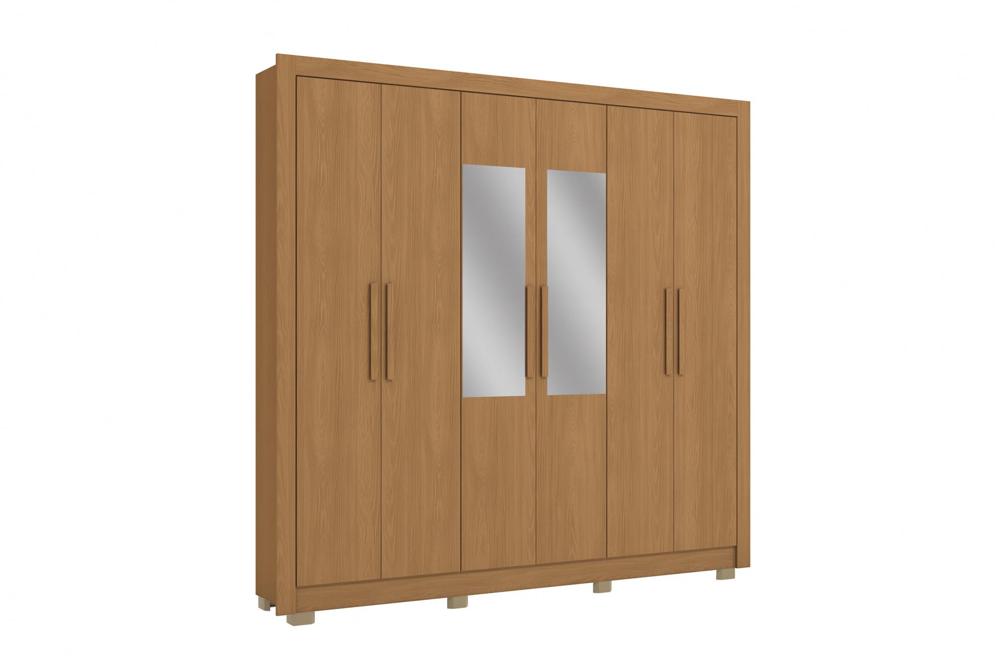 Roupeiro 6 portas | 3 gavetas | com pés | espelho