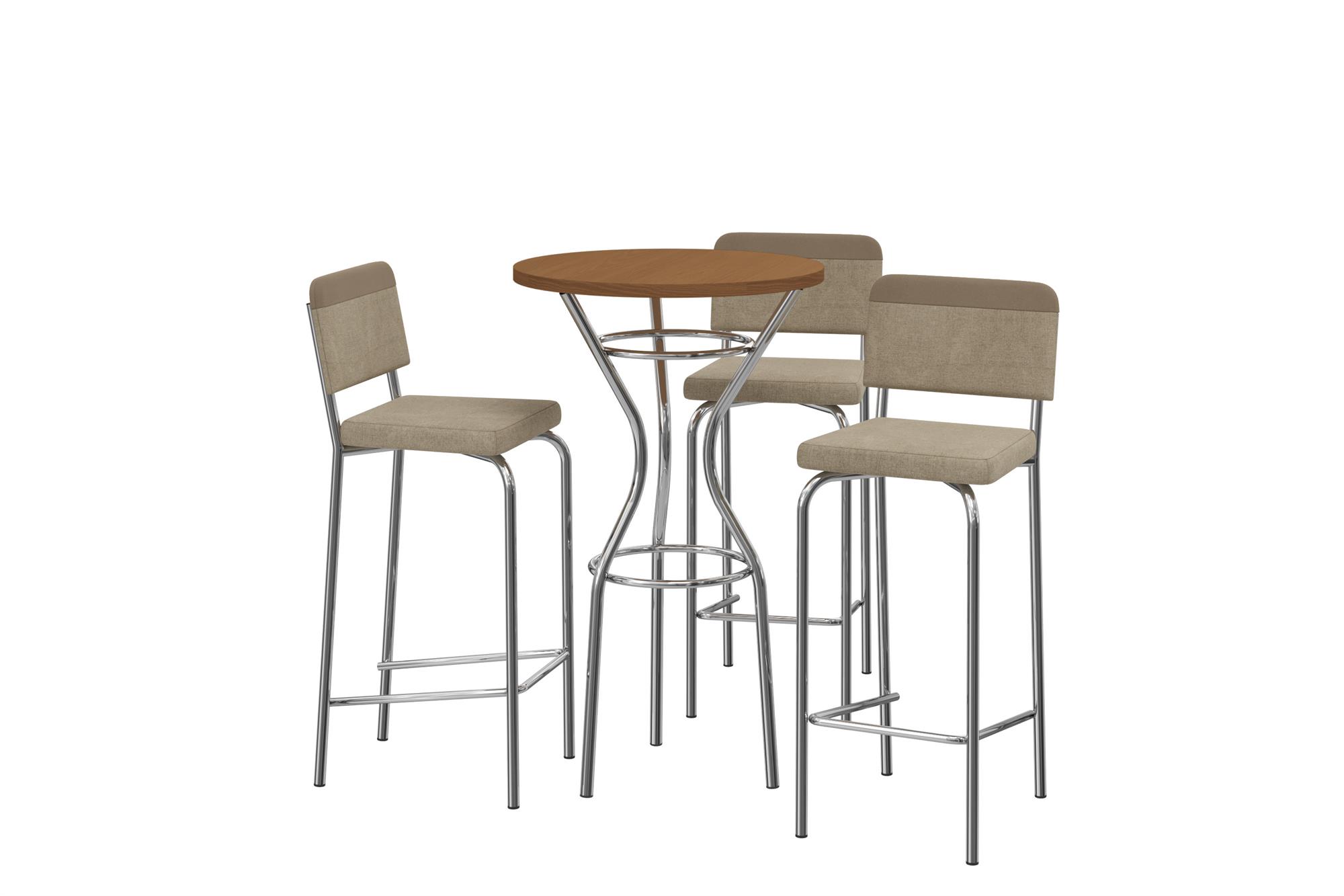 Conj. Mesa Bistro Dublin c/ tampo e 3 banquetas Fiji