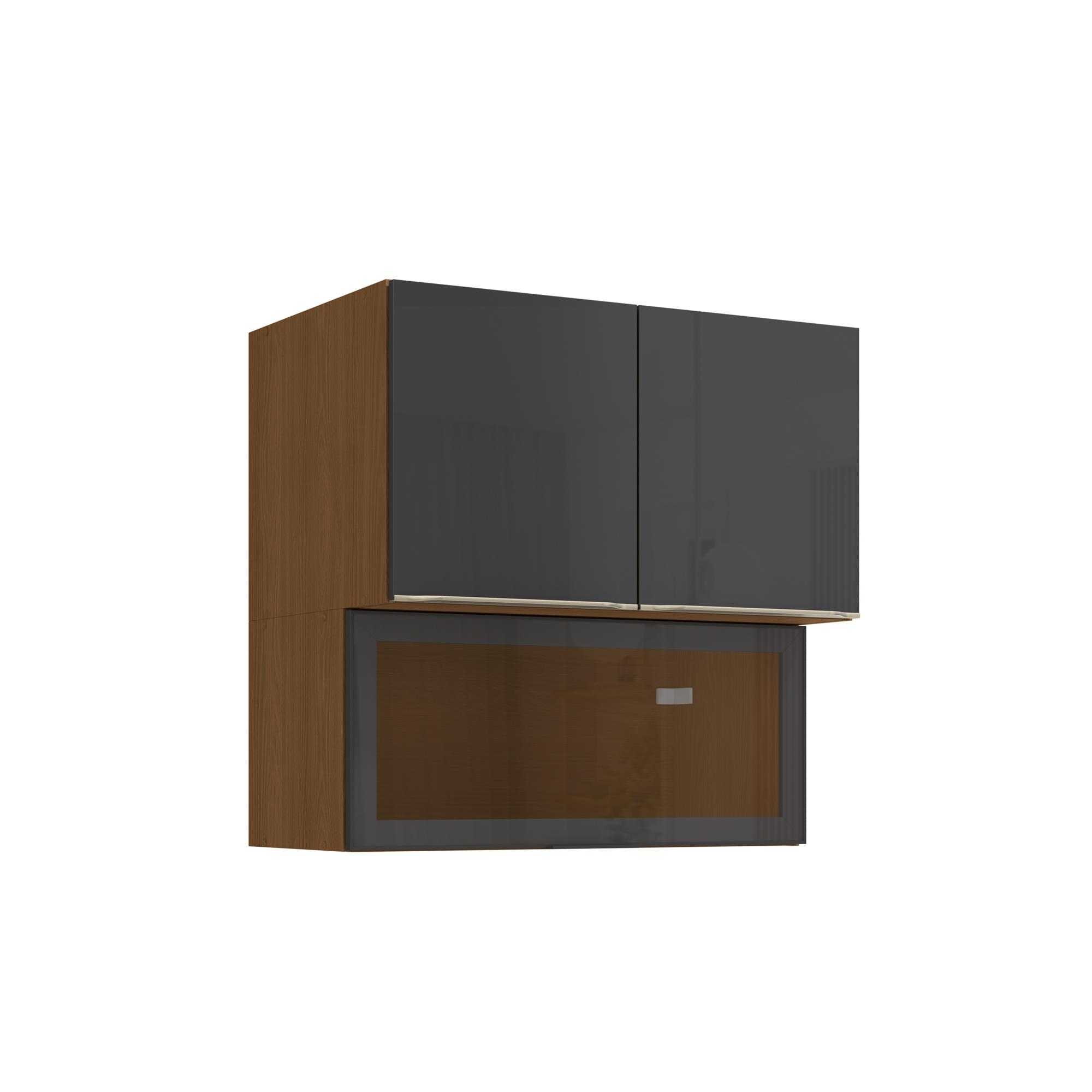 Aéreo 3 portas 80cm c/ porta basculante de vidro