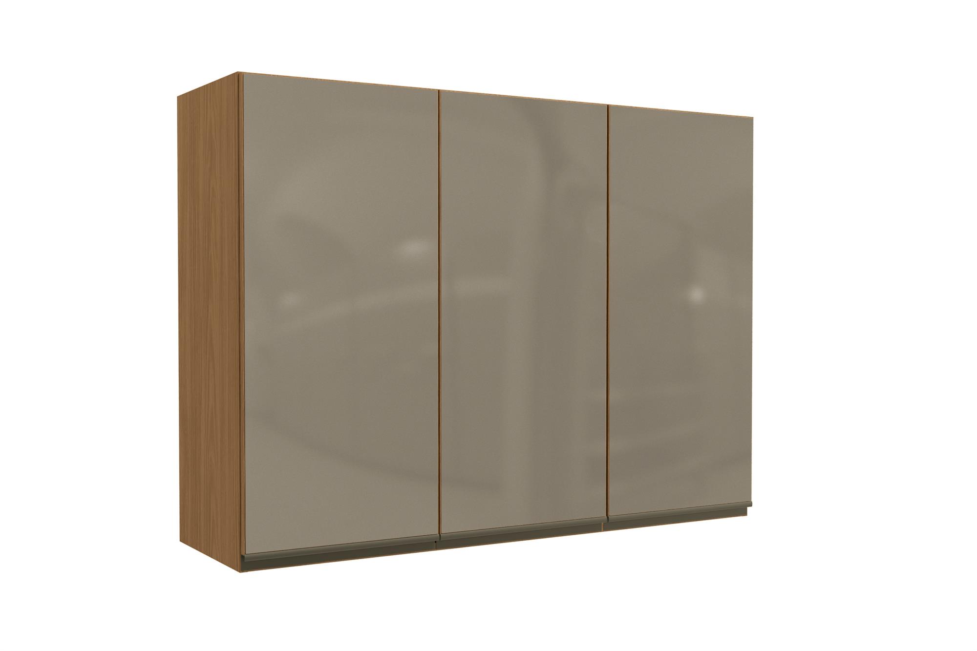 Aéreo de pia 3 portas c/ vidro 120cm